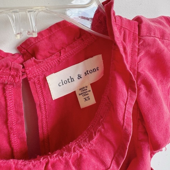 CLOTH & STONE Red Ruffled Tank XS - Picture 4 of 6